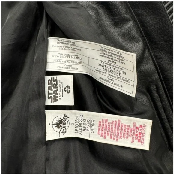 Disney Star Wars Boys Faux Leather Jacket Sz 3 Darth Vader 98cm Halloween Cape - Picture 6 of 8